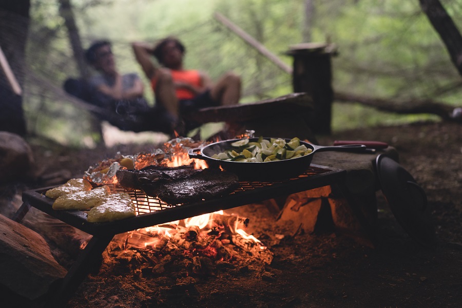 Cooking in nature.