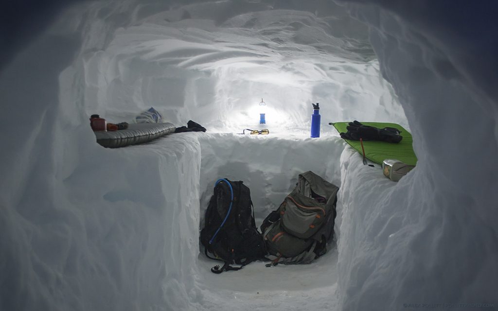Survival Shelter Winter Camping in Blizzard - Deep Snow Camping in Alaska 
