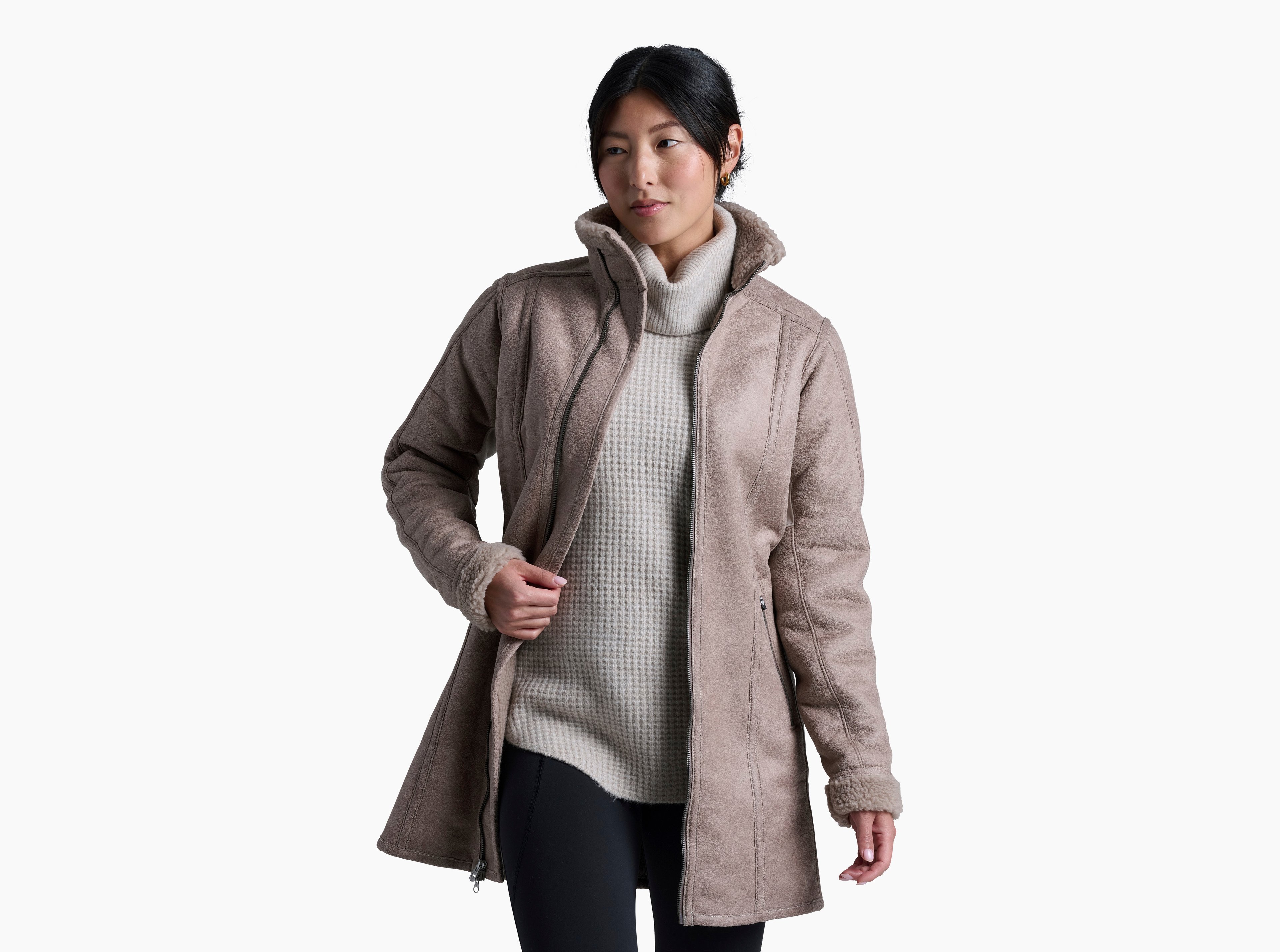 KUHL W's Dani Sherpa Trench MOON LIGHT Front