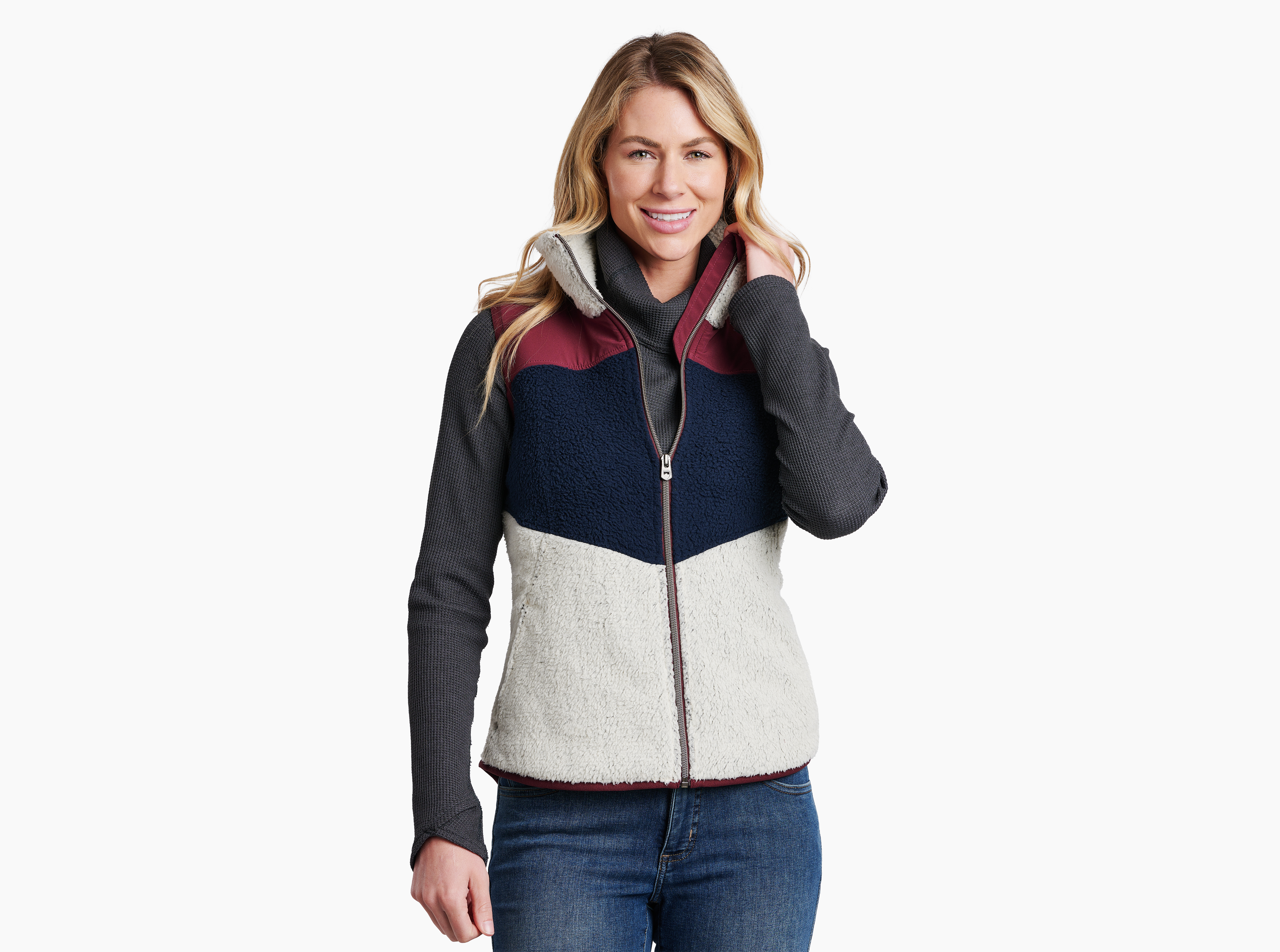 XFLWAM Women's Fuzzy Fleece Vest Classic-Fit Warm Sleeveless Zip Up Sherpa  Vest with Pockets for Fall/Winter Orange XL