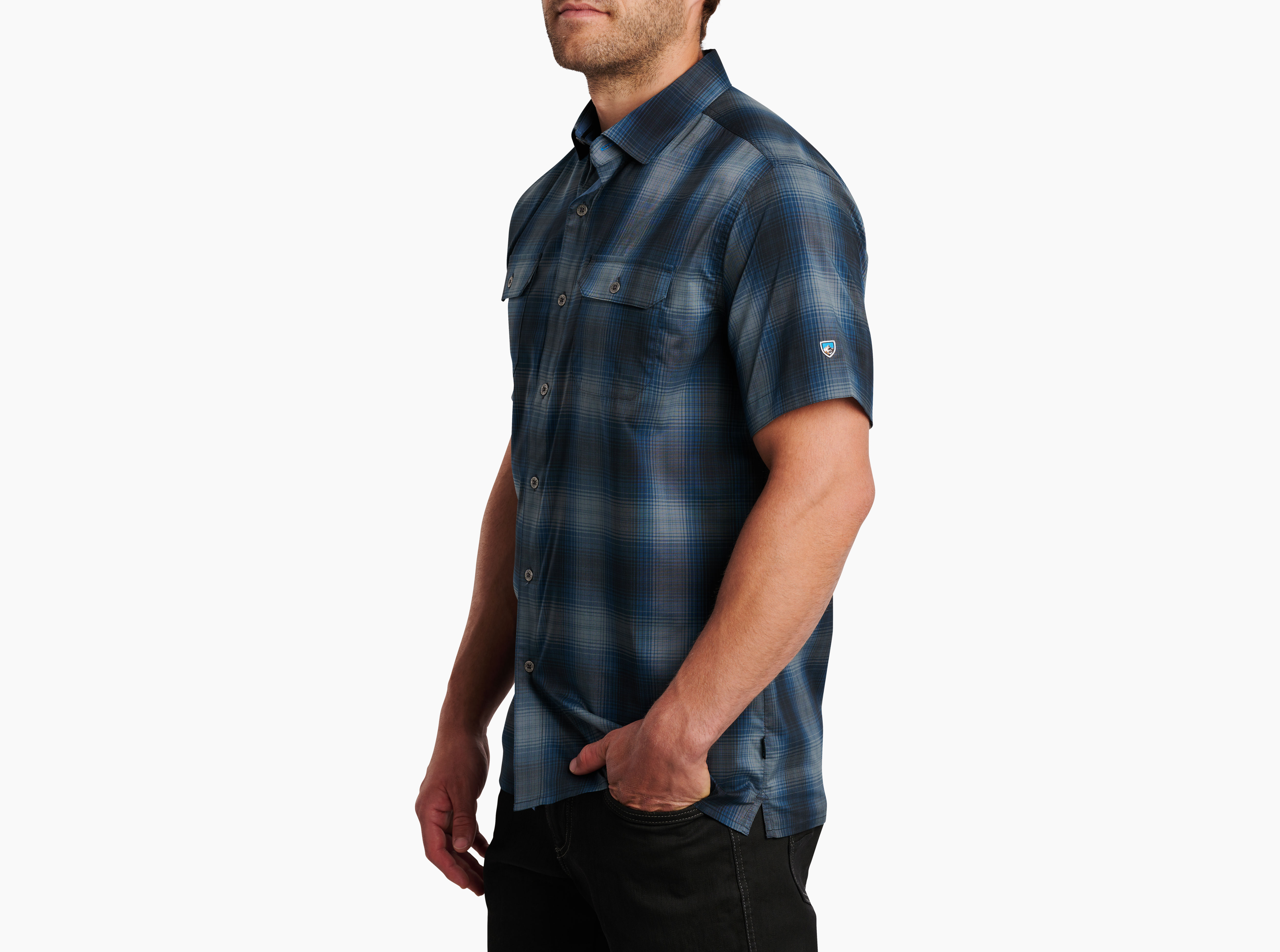 Kuhl Men's Mountain Grown Plaid Button Up Short Sleeve Shirt Hiking Size  Medium