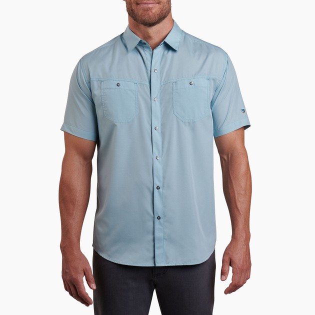 mens short sleeve snap button shirts